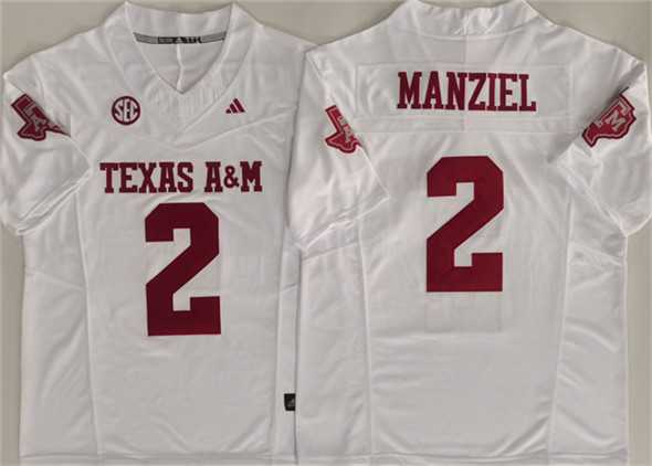 Mens Texas A&M Aggies Lions #2 Johnny Manziel White 2025 F.U.S.E. Stitched Jersey